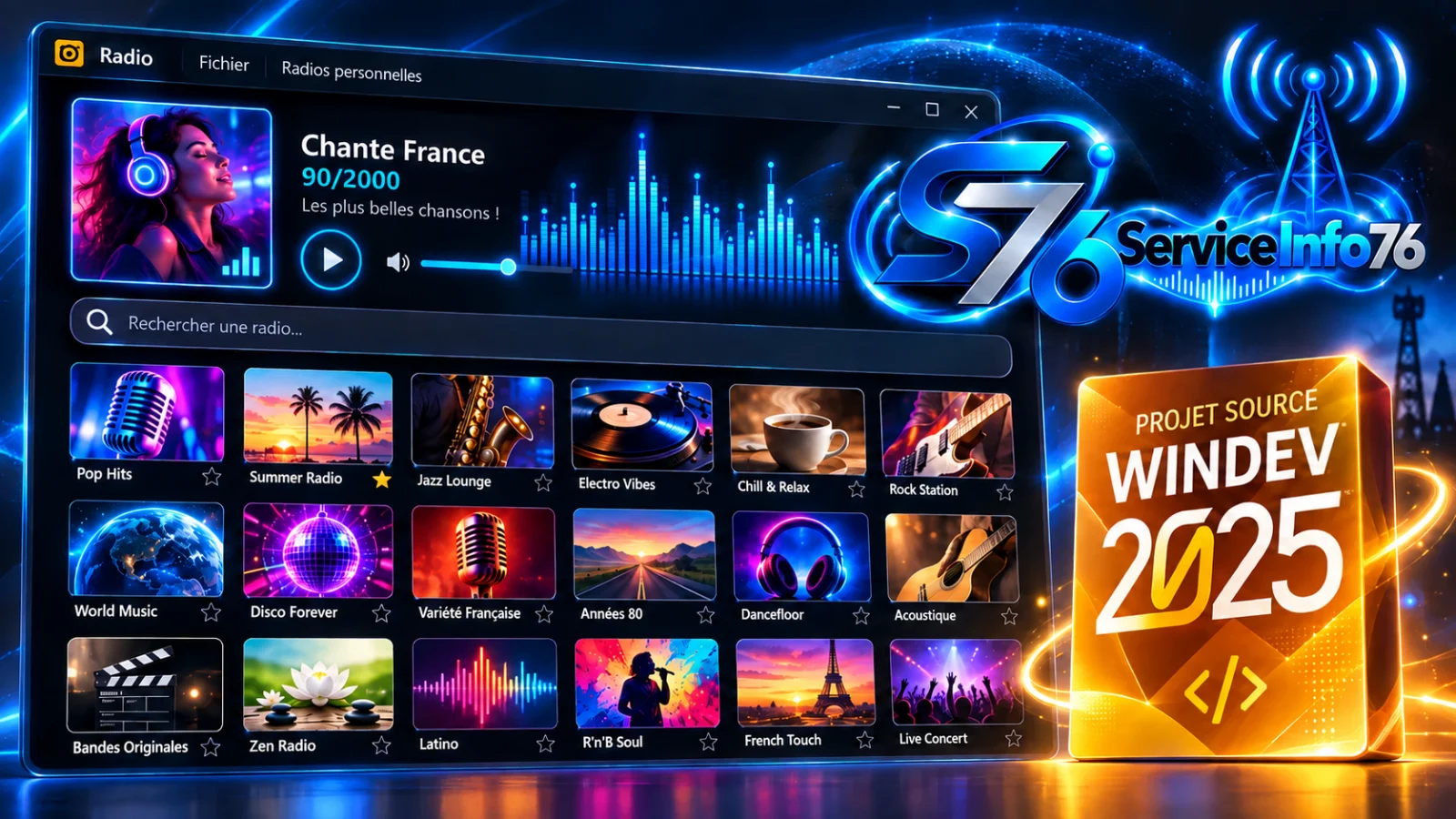 Illustration de Radio WINDEV – Lecteur de radios Internet